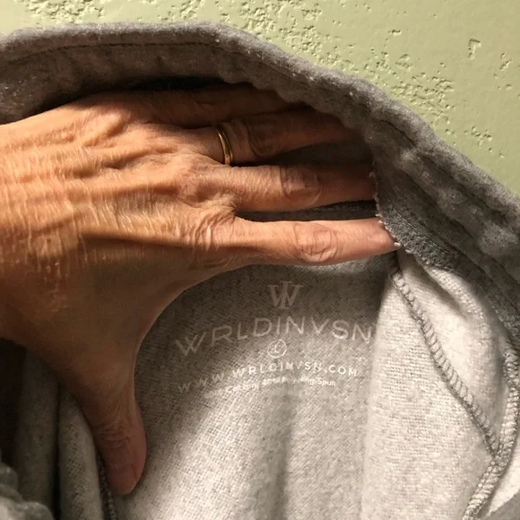 WRLDINVSN 2 pieces Large Gray/Light Blue Hoodie sweatshirt and sweatpants - Picture 8 of 9